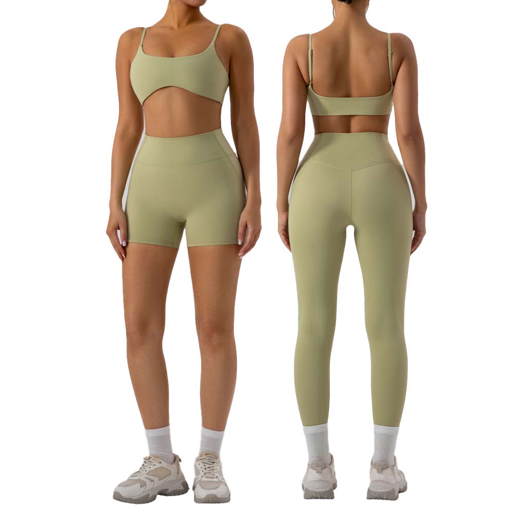 Yoga Fitness Leggings - Koşu Eğitim Seti Ayarlanabilir Omuz Askıları