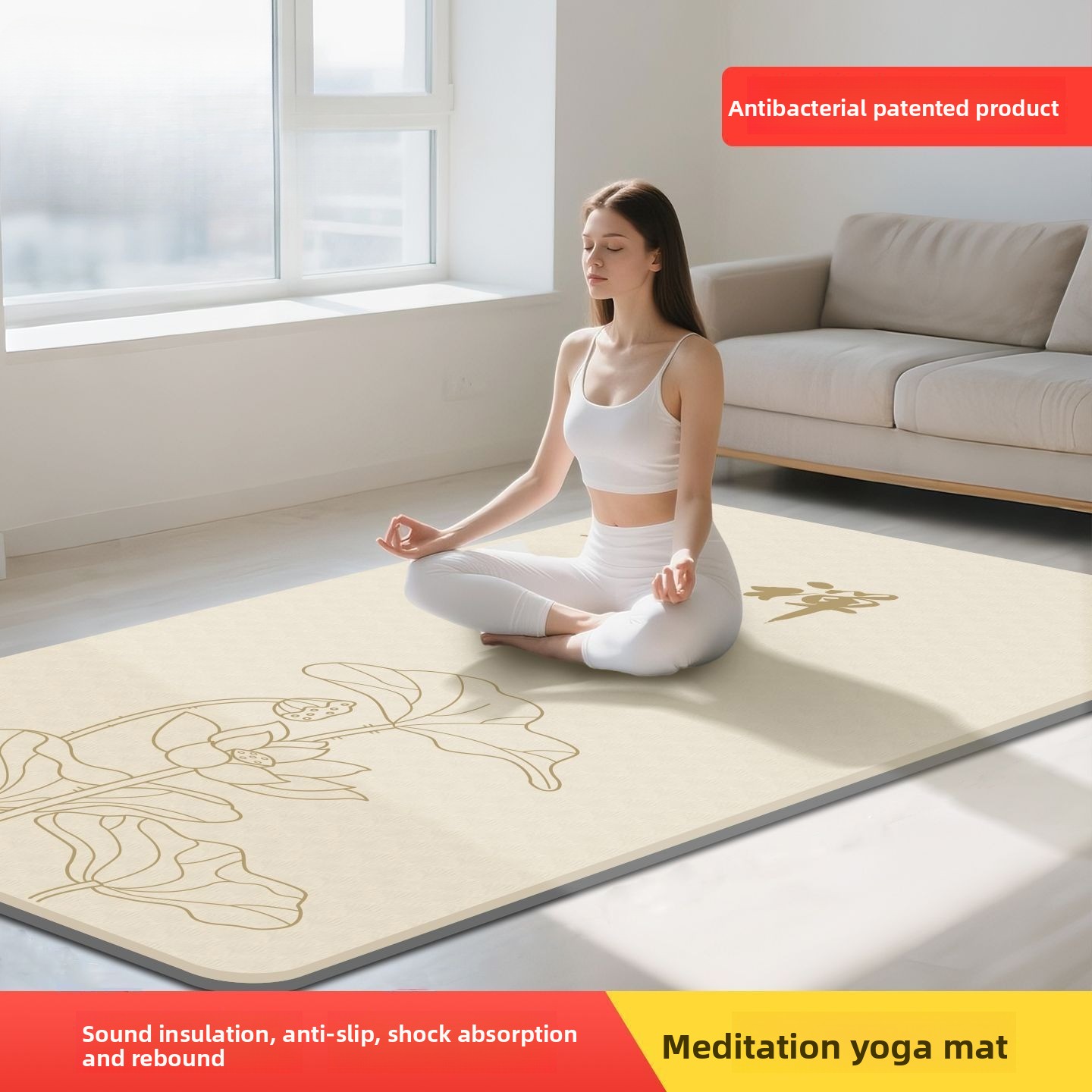 Yoga And Fitness Mat - Zen Meditasyonu Kadın Yoga Matı Genişletilmiş,