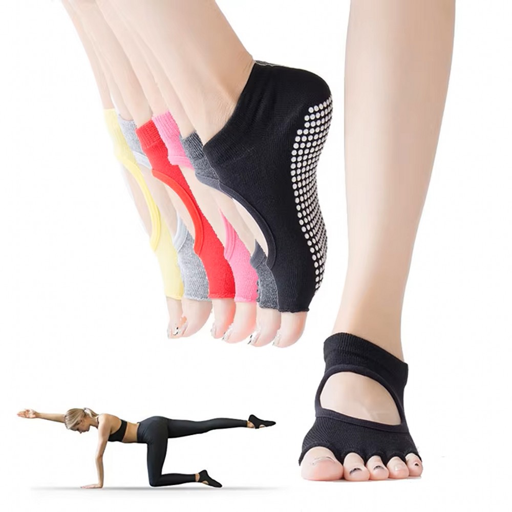 Yoga And Fitness Studio - Sırtı Açık Beş Parmaklı Yoga Çorapları,