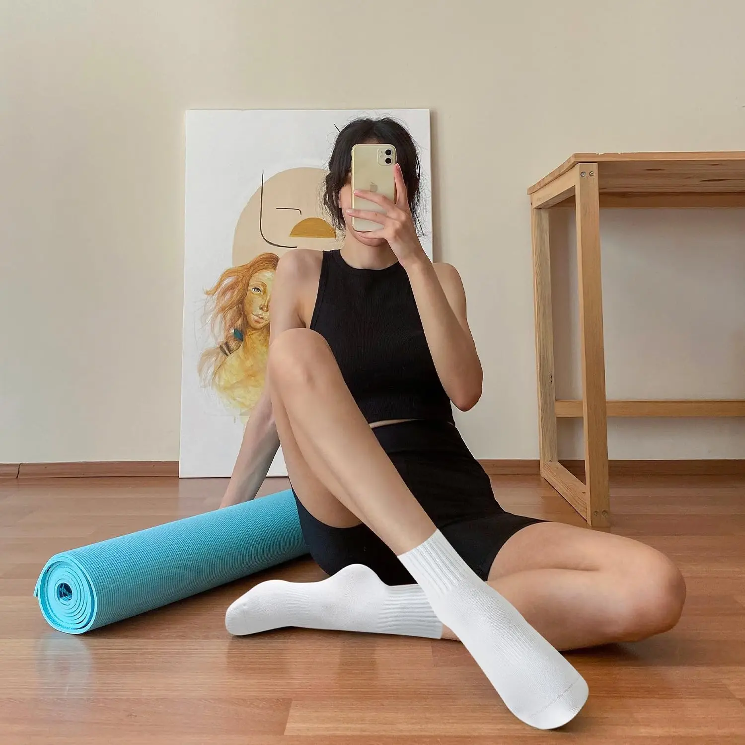 4 çift kadın yoga çorabı, düz  - Yoga & Fitness Center incelemesi ve fiyatı